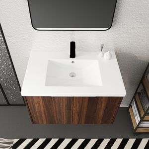 Mobile Bagno Compatto da 30 Pollici con Lavabo e Ante a Chiusura Ammortizzata 30x18 00630CAW (Imballaggio KD) - Product Image 5