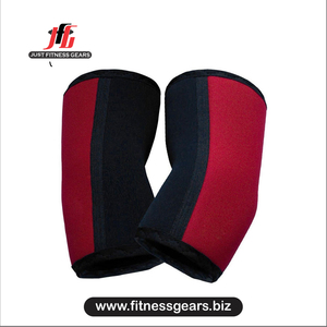 Genouillère en néoprène noir avec bordure rouge, à enfiler, compression, soutien, respirante, protection universelle unisexe toutes saisons - Product Image 2