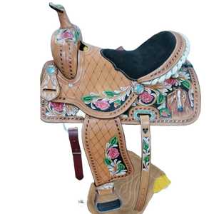 Sillín Western Comfort Fit Horse | Cuero de calidad, asiento amortiguador, ideal para conducción occidental, Trail o Performance - Product Image 4