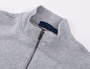 เสื้อสเวตเชิ้ตผู้ชายแบบสวม คอตั้ง ซิป ¼ ตัว ผ้าฟลีซ 100% ผ้าฝ้าย ทรงปกติ สำหรับฤดูหนาว สีพื้น สไตล์ลำลอง - Product Image 5