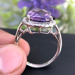 Natural Amethyst Engagement <b>Ring</b> For Women 925 Sterling Silver Solid Cut February Birthstone Jewelry - Product Image 6