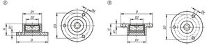 Niveau à bulle rond K1154 avec bride de montage D1=28 H=14, Forme: Laiton, Composant: Polyamide, D=40, E30' - Product Image 4
