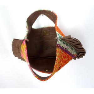 Sac à bandoulière et pochette Kantha pour femme, 100% coton indien, broderie bohème, motif Suzani, fait main, de créateur, pour exposition - Product Image 1