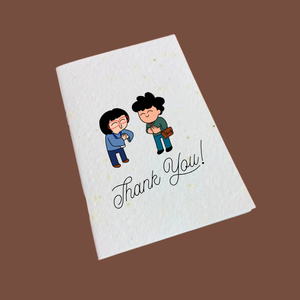 Carte de vœux en papier semence imprimé personnalisé avec message de remerciement, pour la fête des mères et la fête des pères - Product Image 5