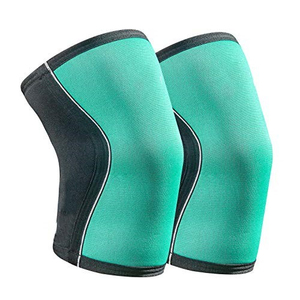 Elastic <b>Knee</b> <b>Sleeve</b> for Men Solid Color Green and Black Support Wear - Product Image 1