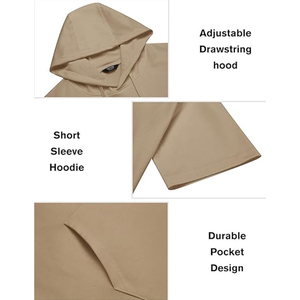 Comfortable Men’s Hoodie and Shorts <b>Set</b> Lightweight Summer Outfit Casual Gym Wear Street Style Daily Fashion Combo - Product Image 5