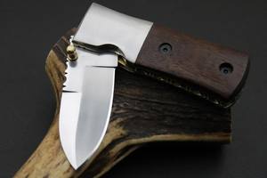 Stainless Steel Folding <b>Utility</b> <b>Knife</b> Rosewood Handle Vertical Carry Sheath <b>Pocket</b> <b>EDC</b> Hunting Camping Drop Point Support OeM - Product Image 4
