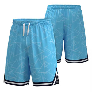 Shorts de sport en maille respirants et à séchage rapide pour homme, avec taille élastique, logo central avant, fente latérale, design personnalisé, pour le basketball en extérieur - Product Image 4