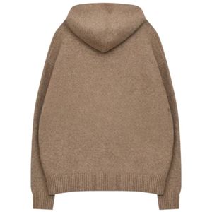 Sudadera con Capucha de Punto Bouclé Beige, Corte Holgado, Suave y Cómoda, Ropa de Invierno con Bolsillo Canguro y Capucha con Cordón Ajustable para Hombre y Mujer - Product Image 2