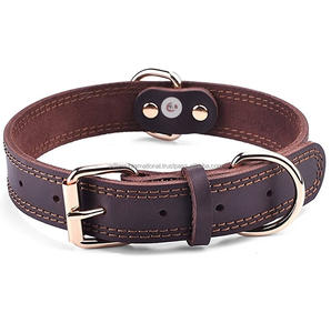 Collar de piel auténtica para perro, calidad real con relleno suave - Product Image 2