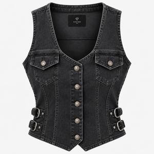 Proveedor mayorista de colecciones de chalecos vaqueros para mujer, producción de chalecos vaqueros de marca privada para minoristas estadounidenses - Product Image 5
