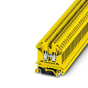 Bloque de terminales de paso con barrera TB 4 EI YE, conexión por perno, 2 polos, latón, 100A-3000856 - Product Image 1