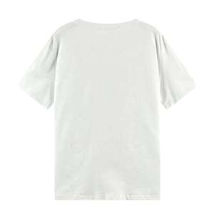 T-shirt blanc à manches courtes pour homme, col rond, 100 % coton, coupe classique, jersey décontracté, couleur unie, design simple - Product Image 2