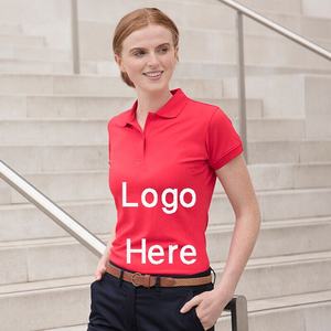 Polo de manga corta de estilo informal de talla grande para mujer, estampado personalizado con logotipo, tejido transpirable, venta al por mayor, Bangladesh - Product Image 1