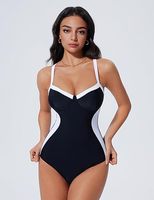 Maillot de bain une pièce à séchage rapide pour femme, taille haute, effet ventre plat, maillot de bain conservateur, ensemble deux pièces pour femme