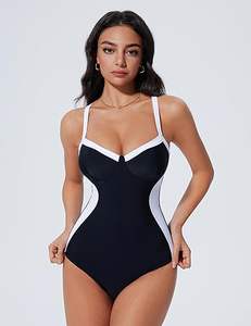 ชุดว่ายน้ำวันพีซแห้งเร็วสำหรับผู้หญิง ทรงเอวสูง ปิดหน้าท้อง ดีไซน์เรียบร้อย ชุดว่ายน้ำแบบแยกชิ้น 2 ชิ้นสำหรับผู้หญิง - Product Image 2