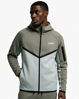 Veste à capuche zippée intégrale pour homme, en polaire épaisse, veste de sport, logo personnalisé, streetwear, vêtements d'extérieur