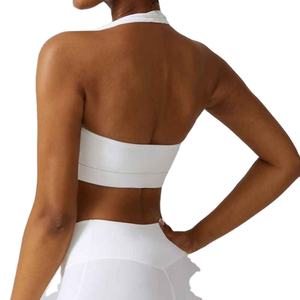 Sujetador deportivo halter transpirable para mujer al por mayor con copas acolchadas extraíbles para entrenamiento, yoga, fitness, de secado rápido - Product Image 5