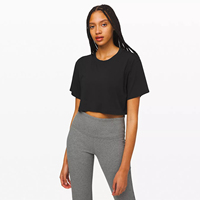 T-shirts courts d'été pour femmes de qualité supérieure, col rond, broderie de logo personnalisée, appliques, 100% biologique, respectueux de l'environnement