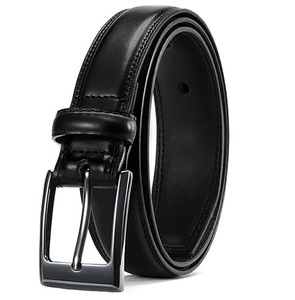 Ceintures habillées en cuir véritable tendance pour hommes, élégantes et décontractées, pour jeans, avec boucle à ardillon personnalisable, collection 2025 - Product Image 1