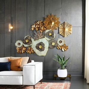 Một-of-a-loại sắt độc đáo thiết kế đương đại Hoa Tường treo nghệ thuật trang trí kim loại hoa cho Diwali Thủ công mỹ nghệ kỹ thuật - Product Image 2