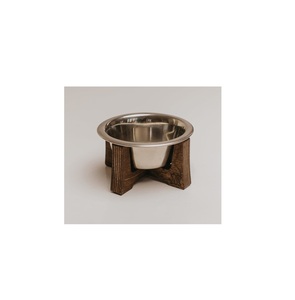 Tazón de lujo para comida o postre de mascotas, tamaño personalizado, tazón de madera para mascotas con diseño moderno de acero, tazón para alimentar en casa y jardín - Product Image 3