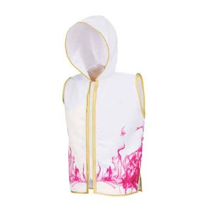 Chaleco de Boxeo con Capucha y sin Mangas, Color Blanco y Rosa, Sublimado, para Lucha Profesional - Product Image 3