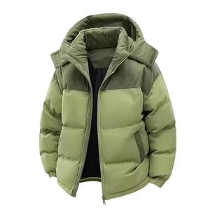 <b>Men's</b> Loose <b>Parka</b>, <b>Winter</b> Patchworking Hooded Warm Padded <b>Coat</b> - Product Image 5