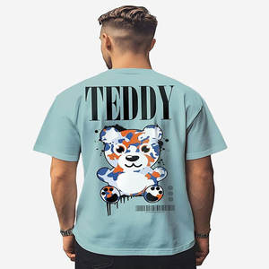 T-shirts pour hommes de haute qualité, simples et lourds, avec logo personnalisé, imprimés, surdimensionnés, à épaules tombantes et à manches carrées - Product Image 3