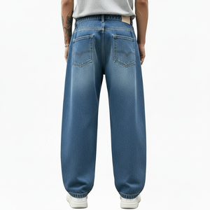 Jeans en denim vintage pour hommes de haute qualité, coupe droite, marque personnalisée, style décontracté, fournisseur en gros de jeans - Product Image 3