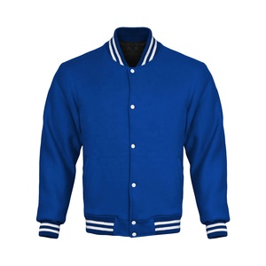 Unisex Cotton Varsity <b>Jacket</b> Stand <b>Long</b> Sleeved Winter Breathable Cow Skin <b>Leather</b> Satin Custom Wholesale Print Design Plus Size - Product Image 2