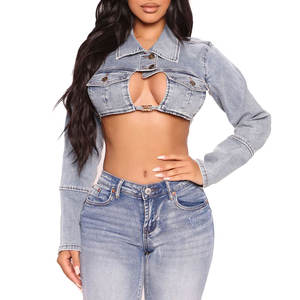 Top Corto de Mezclilla Personalizado para Mujer, Sexy, Veraniego, sin Mangas, Ajustado - Product Image 1