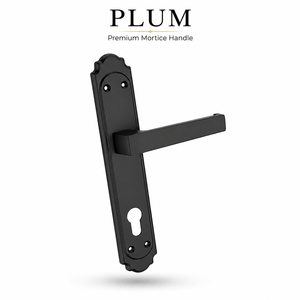 Poignée de porte à mortaise en laiton Premium PLUM, finition noir mat, poignée à levier robuste, écologique, facile à installer, pour cuisine et chambre - Product Image 2