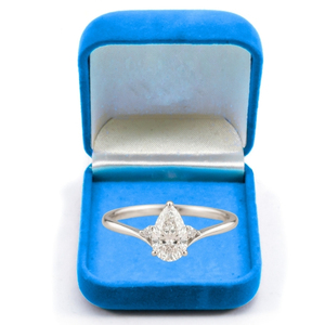 Bague en or 14 carats avec diamant de laboratoire taille poire 1,5 carat, certifié IGI, diamant blanc VS1, bijoux fins pour femme, tailles personnalisées - Product Image 1