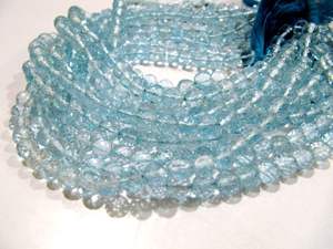 Cuentas Redondas Facetadas de Topacio Azul Natural, Cuentas de Piedras Preciosas de Topacio Azul Genuino - Product Image 2