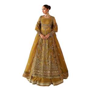 Tenue de mariage de créateur, 3 pièces, style indien et pakistanais, avec broderie et entièrement ornée de pierres, qualité supérieure, style boutique. - Product Image 1