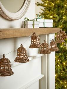 Adornos Navideños de Ratán Natural de Vietnam: Campanas, Estrellas, Árboles, Muñecos de Nieve, Casas y Hongos para Decoración Colgante en Árboles Festivos - Product Image 4