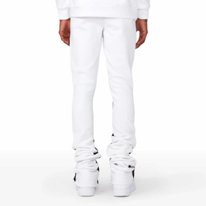 Conjunto de Sudadera con Capucha y Estampado Gráfico Blanco, Mezcla de Algodón, Dos Piezas, Pantalones Anchos - Product Image 5