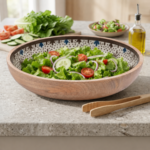 Cuenco de madera esmaltado para servir ensaladas, ideal para fiestas en casa, bodas, restaurantes y como cuenco para salsas. - Product Image 3