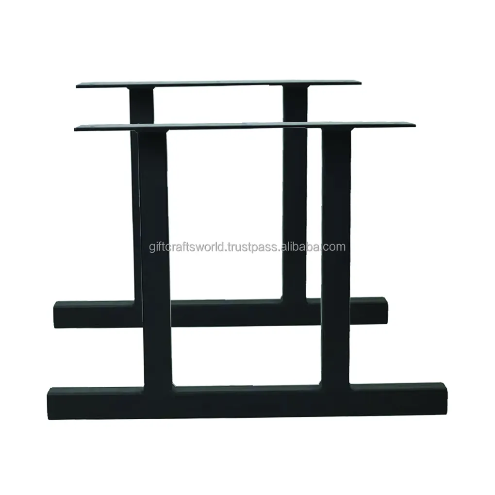 高品質卸売耐久性メタルブラックスタイリッシュなベンチテーブル脚1.5 "スクエアチューブ2個セット