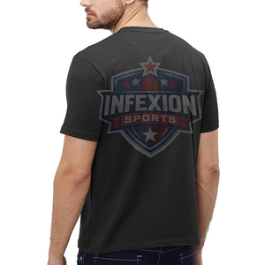 Men's Black Short Sleeve T-<b>Shirt</b> With Red <b>Flame</b> Print Casual O-Neck Jersey Cotton Top - Product Image 2