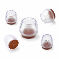 Protections de pieds de meubles en PVC transparent, 30 mm, rondes, pour chaises et tables