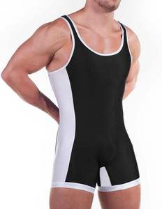 Débardeur Sportif Homme Noir et Blanc à Blocs de Couleurs, Col Rond, Respirant, en Spandex et Polyester Tricoté, Coupe Ajustée - Product Image 1
