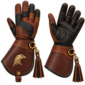 Guantes de Cetrería de Cuero Premium para el Manejo de Halcones, Guantes Largos Personalizados con Refuerzo - Product Image 5