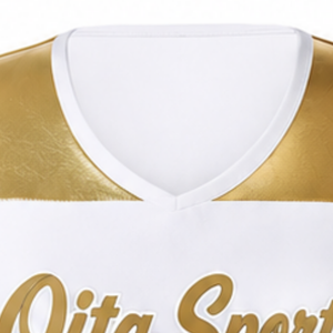 Maillot de cheerleading sans manches sublimé or blanc, tenue de sport athlétique pour l'entraînement et la compétition - Product Image 5