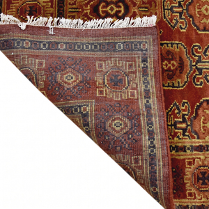 Tapis en laine géométrique moderne rouge rouille, fait main, d'inspiration tribale, avec bordure, pour salon, chambre, hôtel, écologique, antidérapant - Product Image 5