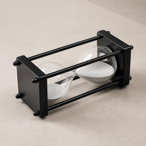 Hourglass <b>Sand</b> Timer Black Metal Frame with Borosilicate Glass Modern <b>Decorative</b> <b>Sand</b> Clock Luxury Table Centerpiece Home Office - Product Image 5