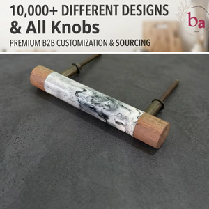 Poignée de tiroir cylindrique industrielle en bois et résine écologique pour meuble d'extérieur – Design durable - Product Image 3