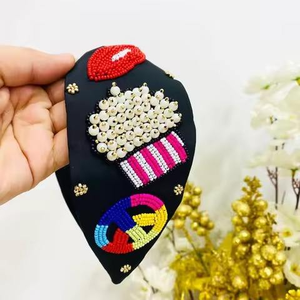 Serre-têtes brodés faits main colorés, accessoires pour cheveux 2022 pour filles en soirée - Product Image 5
