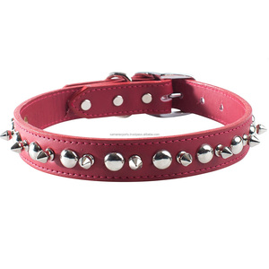ปลอกคอสุนัขหนังแท้100% มีปุ่มสไปค์สตั๊ดคุณภาพสูงทันสมัย - Product Image 4